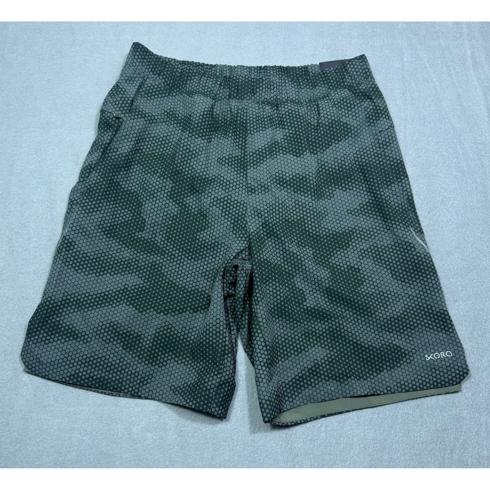 Skora Quick Dry Shorts Mens S Geometric Performance Running Stretch NEW